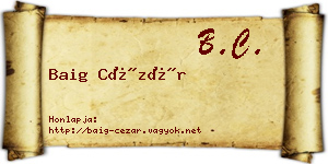 Baig Cézár névjegykártya